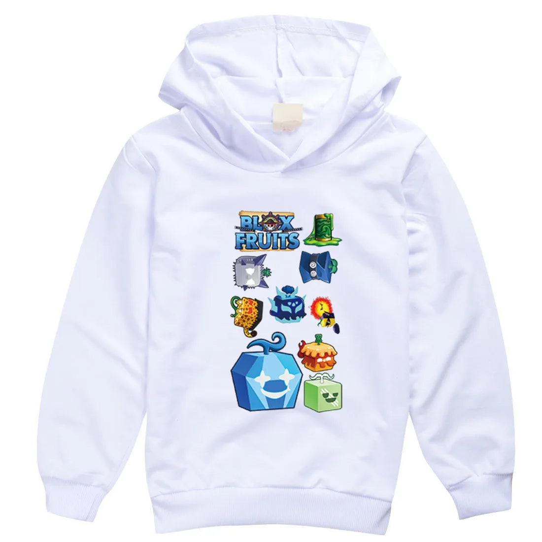 Blox Fruits Kids Hoodie Sweatshirt Toddler Boy Girl Spring Hooded Pullover Cartoon blox fruits Printed Long Sleeve Shirt Clothes