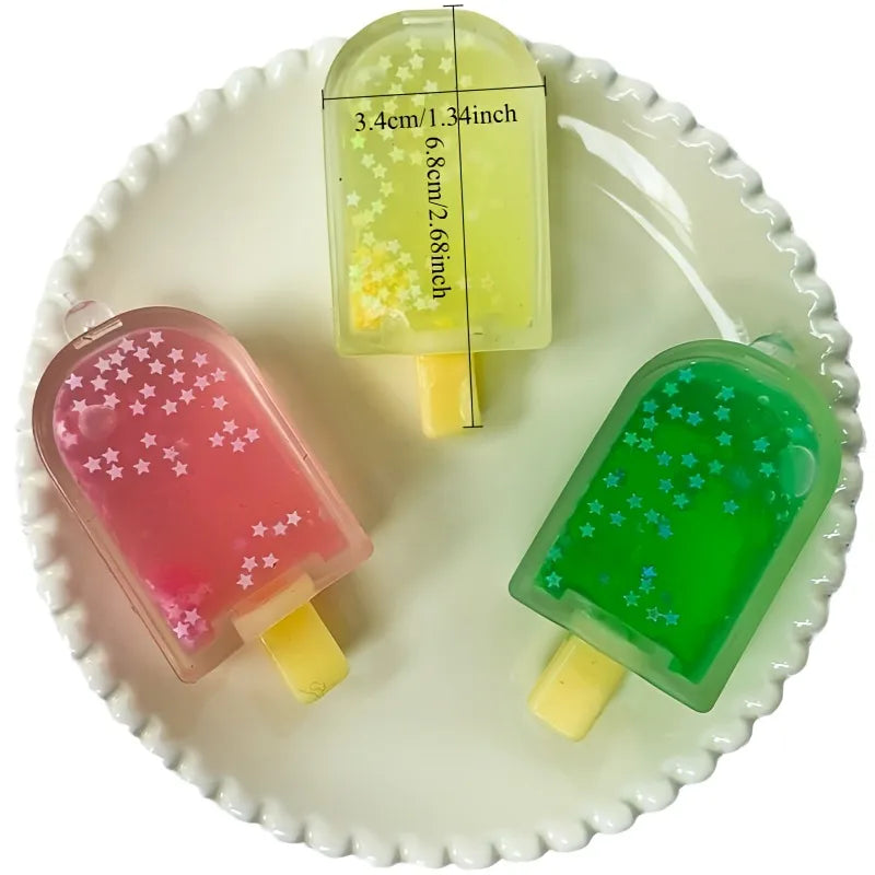 Taba Squishy Glitter Popsicle Fidget Squishes Ice Cream Fake Food Squishy Relieve Anxiety Stress Relief Vent Toys Pudding Gift