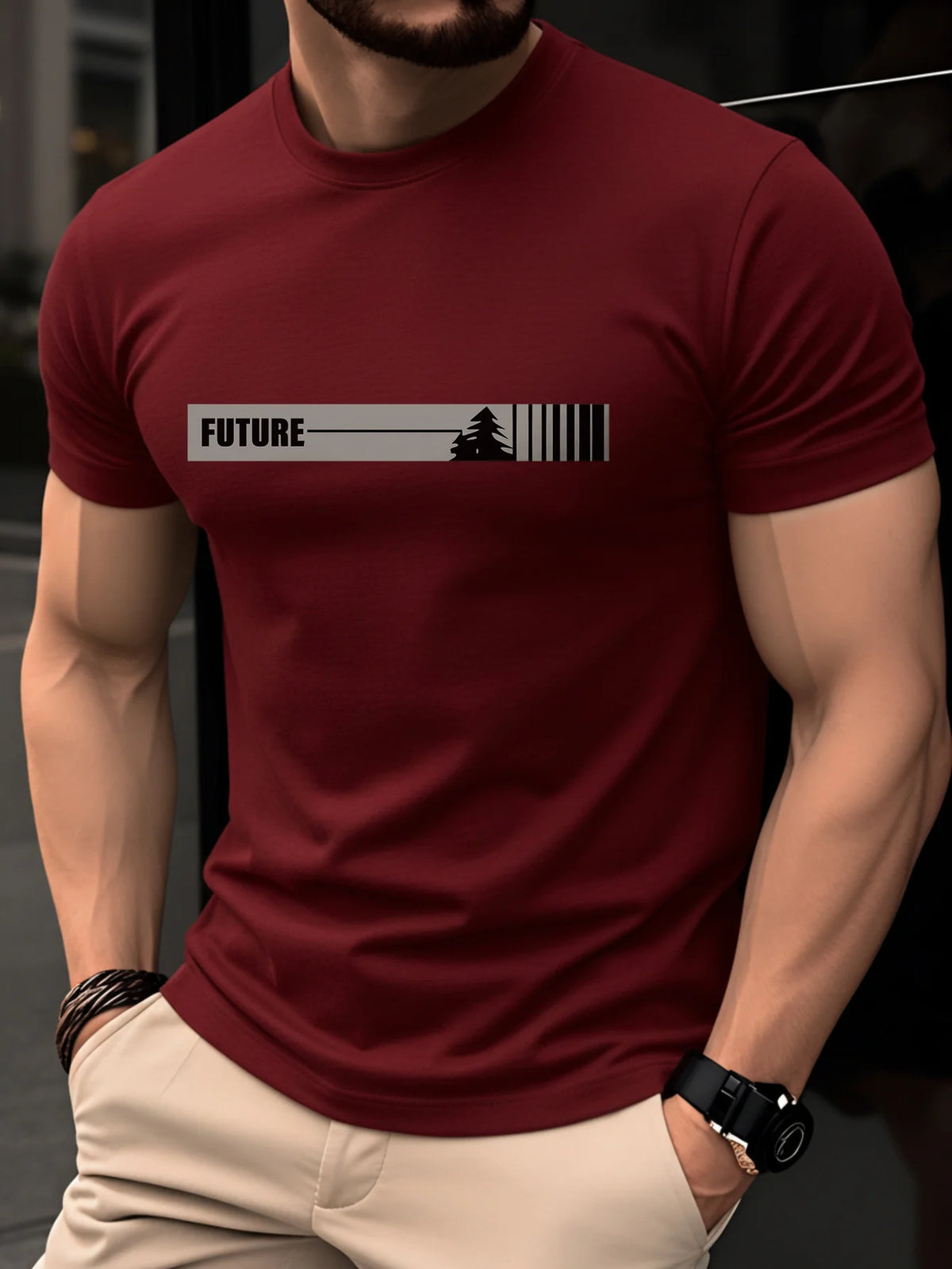 Mens 100% Pure Cotton Fashionable Casual Loose Cotton Fit T-Shirt