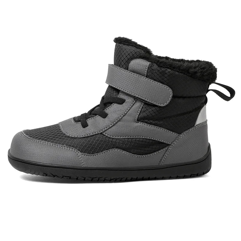 Boys Girls Winter Snow Boots Wide Toe Barefoot Insulated Waterproof Fur Lined Shoes for Kids Cold Weather Outdoor Sneakers