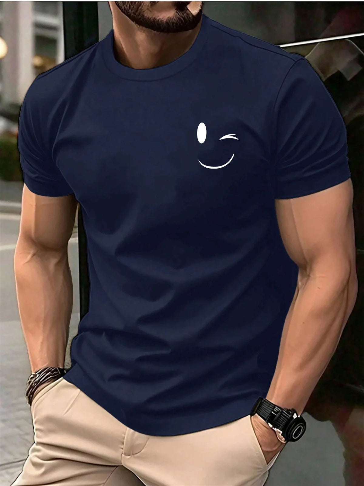 Mens 100% Pure Cotton Fashionable Casual Loose Cotton Fit T-Shirt