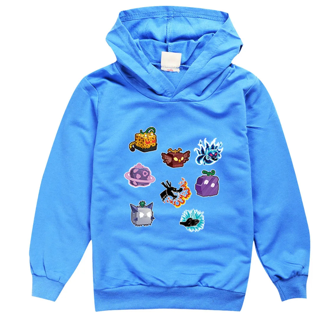 Blox Fruits Kids Hoodie Sweatshirt Toddler Boy Girl Spring Hooded Pullover Cartoon blox fruits Printed Long Sleeve Shirt Clothes