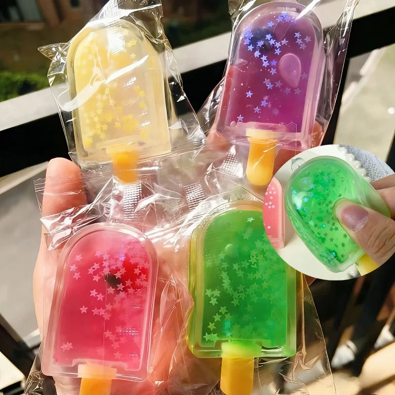 Taba Squishy Glitter Popsicle Fidget Squishes Ice Cream Fake Food Squishy Relieve Anxiety Stress Relief Vent Toys Pudding Gift