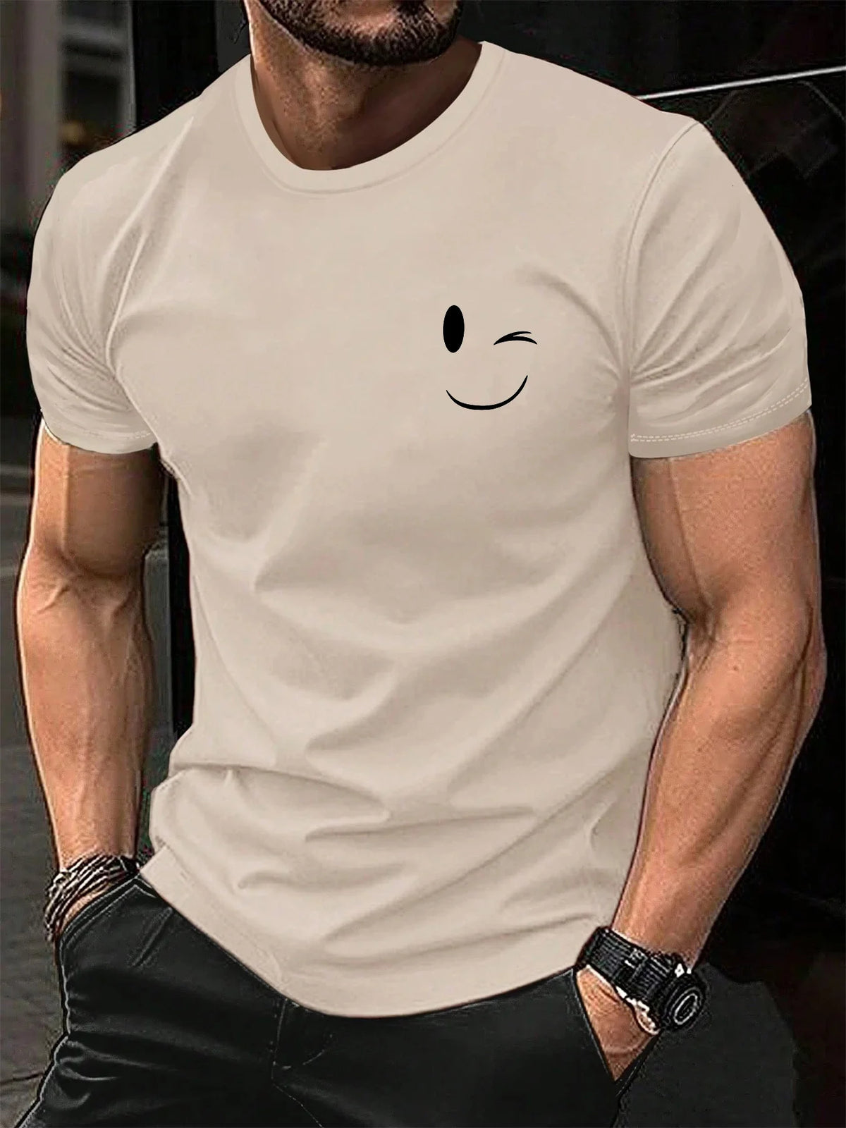Mens 100% Pure Cotton Fashionable Casual Loose Cotton Fit T-Shirt