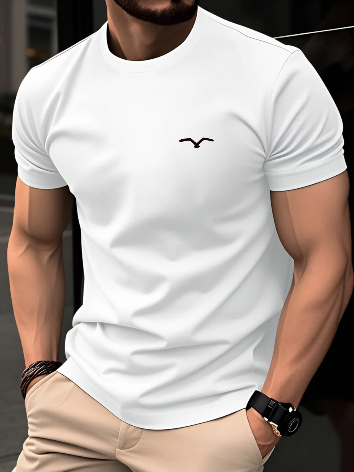 Mens 100% Pure Cotton Fashionable Casual Loose Cotton Fit T-Shirt