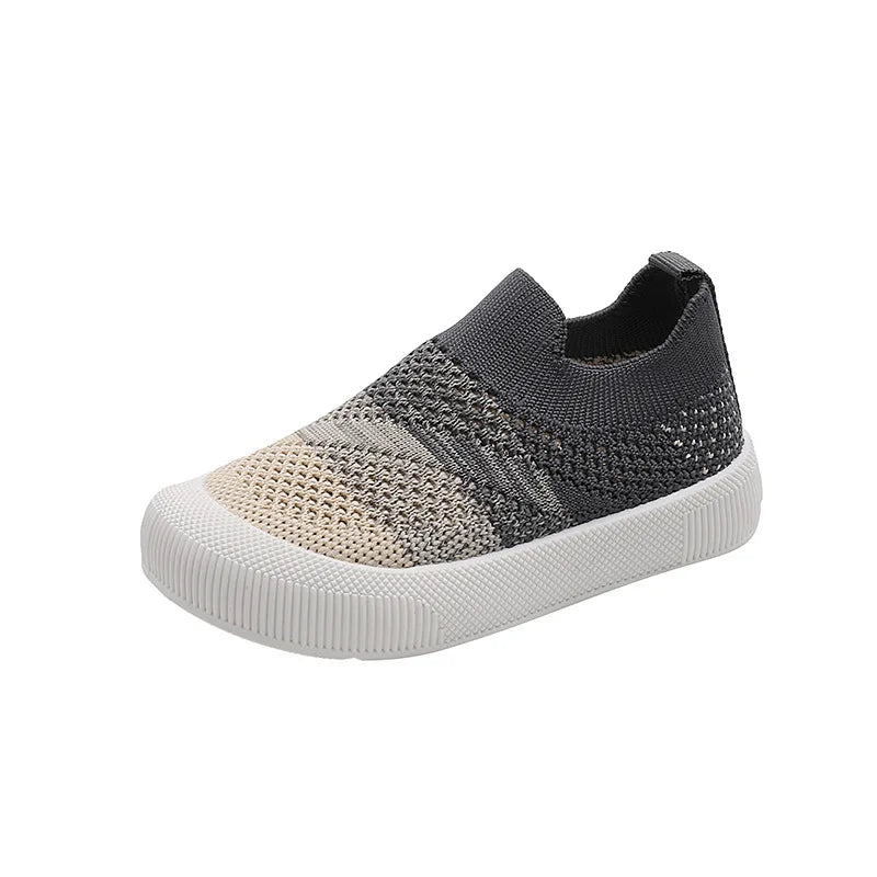 Size 20-31 Children Shoes Spring Autumn Kids Sneakers Soft Breathable Mesh Boys Slip-on Shoes Patchwork Color Girls Shoes