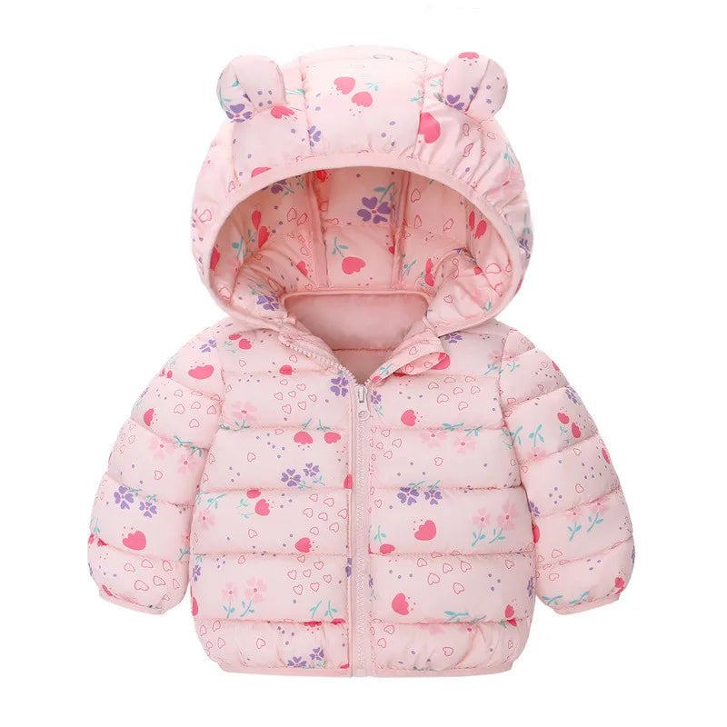 Dinosaur Coats Kids Girls Boys Hooded Lightweight Jacket Autumn Winter Warm Baby Cartoon Christmas Outerwear For 0-5 Years