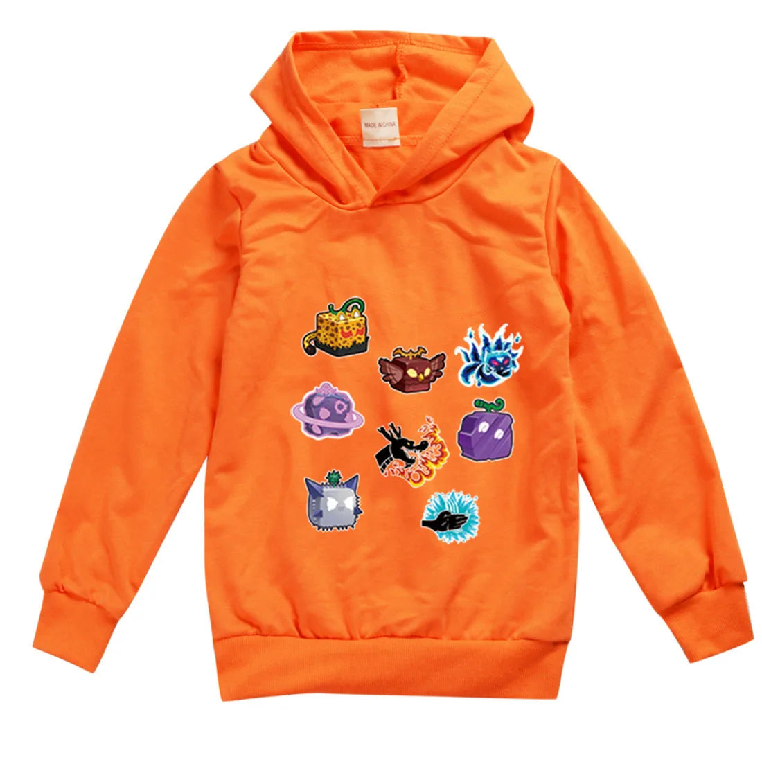 Blox Fruits Kids Hoodie Sweatshirt Toddler Boy Girl Spring Hooded Pullover Cartoon blox fruits Printed Long Sleeve Shirt Clothes