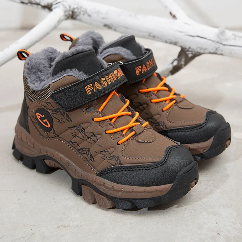 Waterproof Winter Snow Boots for Boys Non-Slip Warm Ankle Shoes Kids Outdoor Trekking Hiking Sneakers Children's Fashion Boots