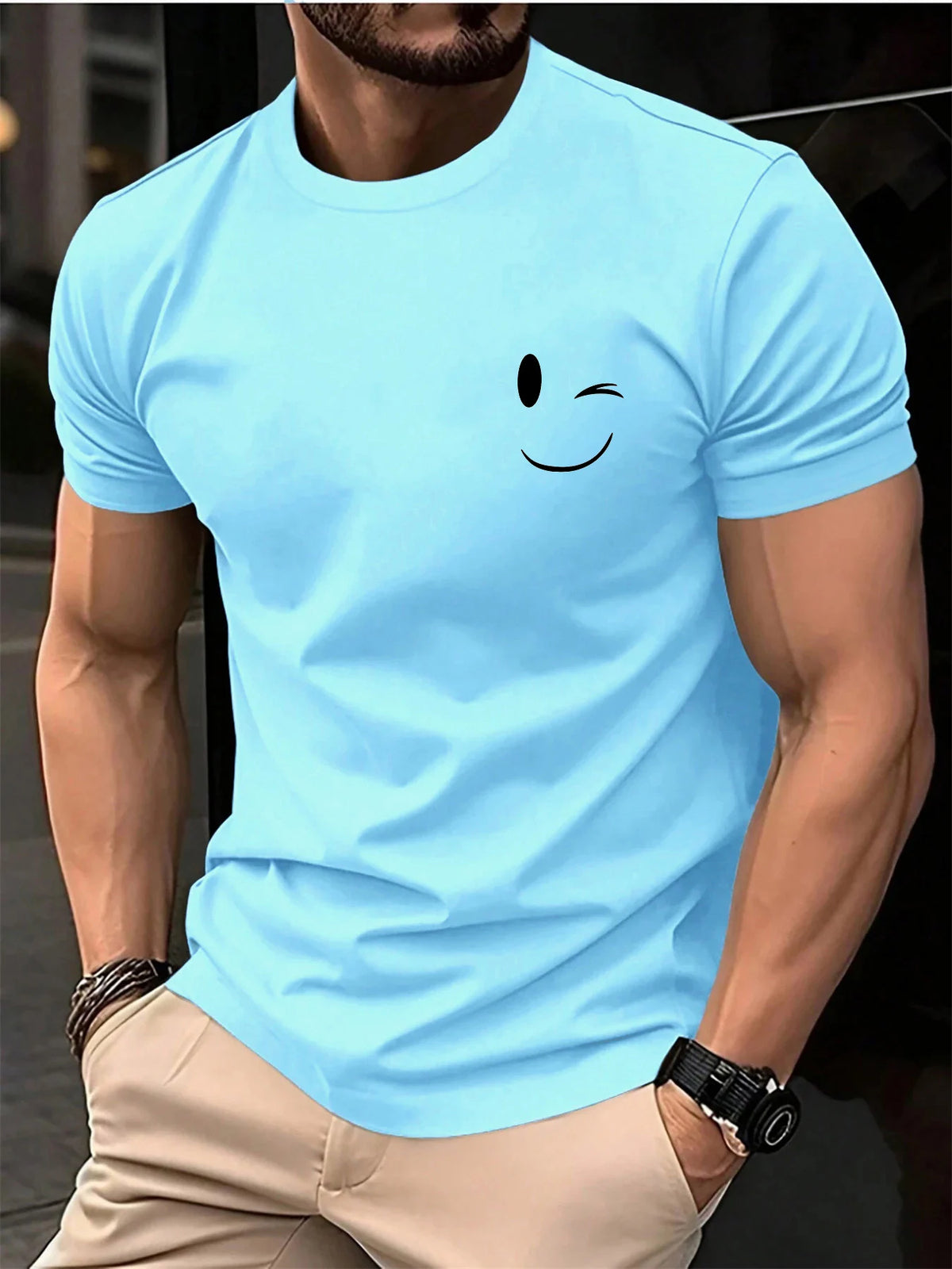 Mens 100% Pure Cotton Fashionable Casual Loose Cotton Fit T-Shirt