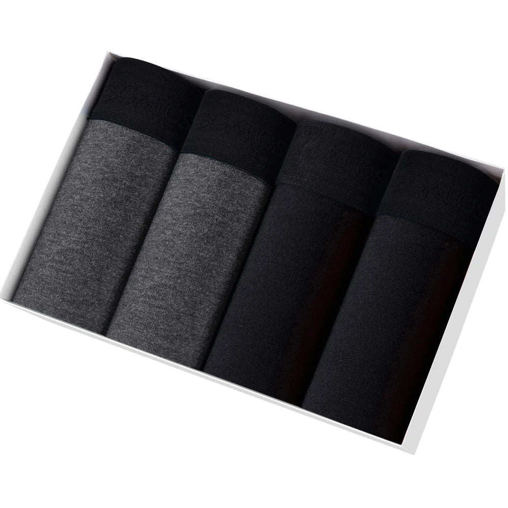 4pcs Cotton Boxer Shorts Soft Men's