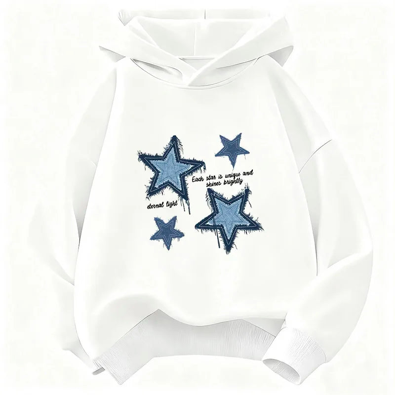 Streetwear Star Printed Hoodie Children's Sweatshirt Cute Hip Hop Hoody for Boys Girls Autumn Winter Casual Hoodies