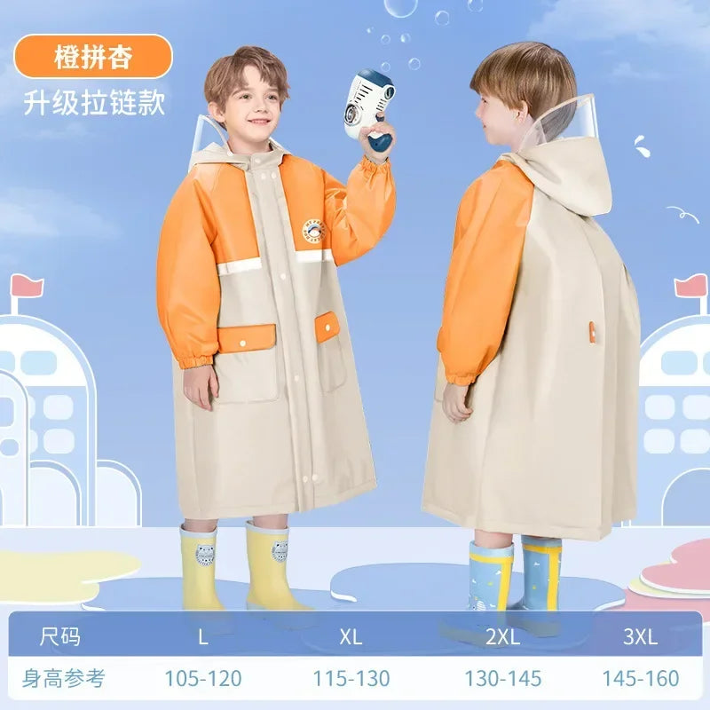 Kids Rain Coat Children's Raincoat College Style Kindergarten School Primary School Full Body Waterproof Children's Raincoat