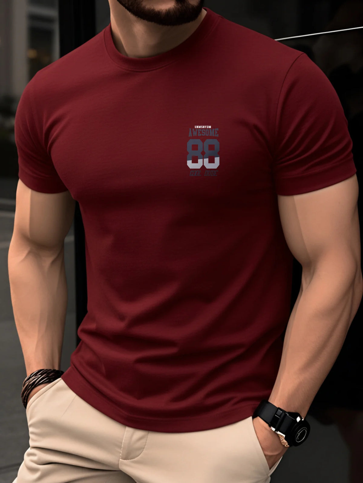 Mens 100% Pure Cotton Fashionable Casual Loose Cotton Fit T-Shirt