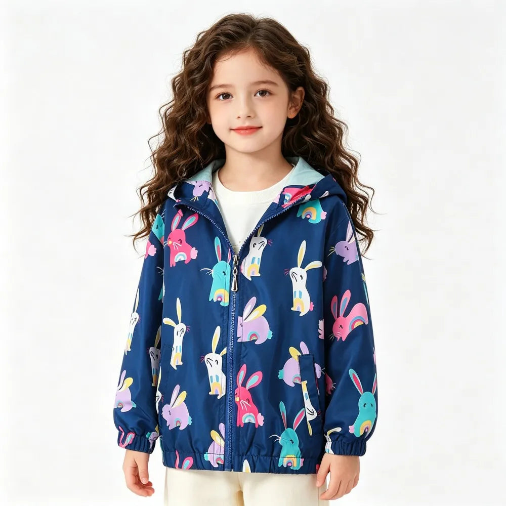 Kids Jackets for Girls Clothes 2 to 3 4 5 6 7 8 9 Years Cute Waterproof Children Coats Toddler Girl Outerwear Korea Unicorn Tops