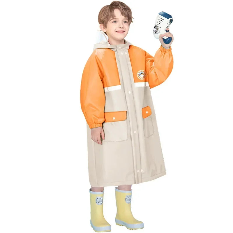 Kids Rain Coat Children's Raincoat College Style Kindergarten School Primary School Full Body Waterproof Children's Raincoat