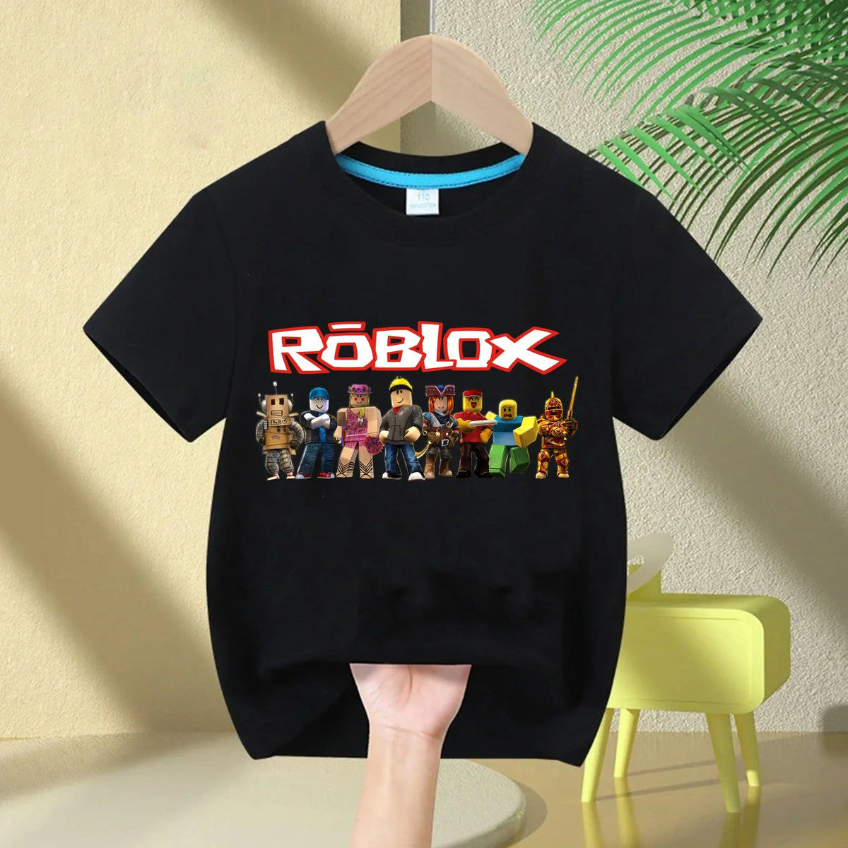 Roblox 2026 Kids' 100% Cotton T-Shirt – Boys' Short-Sleeve Crew Neck T-Shirt with Cartoon Print, Girl Casual and Comfortable Top