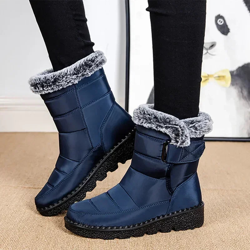 Waterproof Winter Boots for Women 2025 New Faux Fur Long Plush Snow Boots Woman Platform Shoes Warm Cotton Couples Ankle Boots