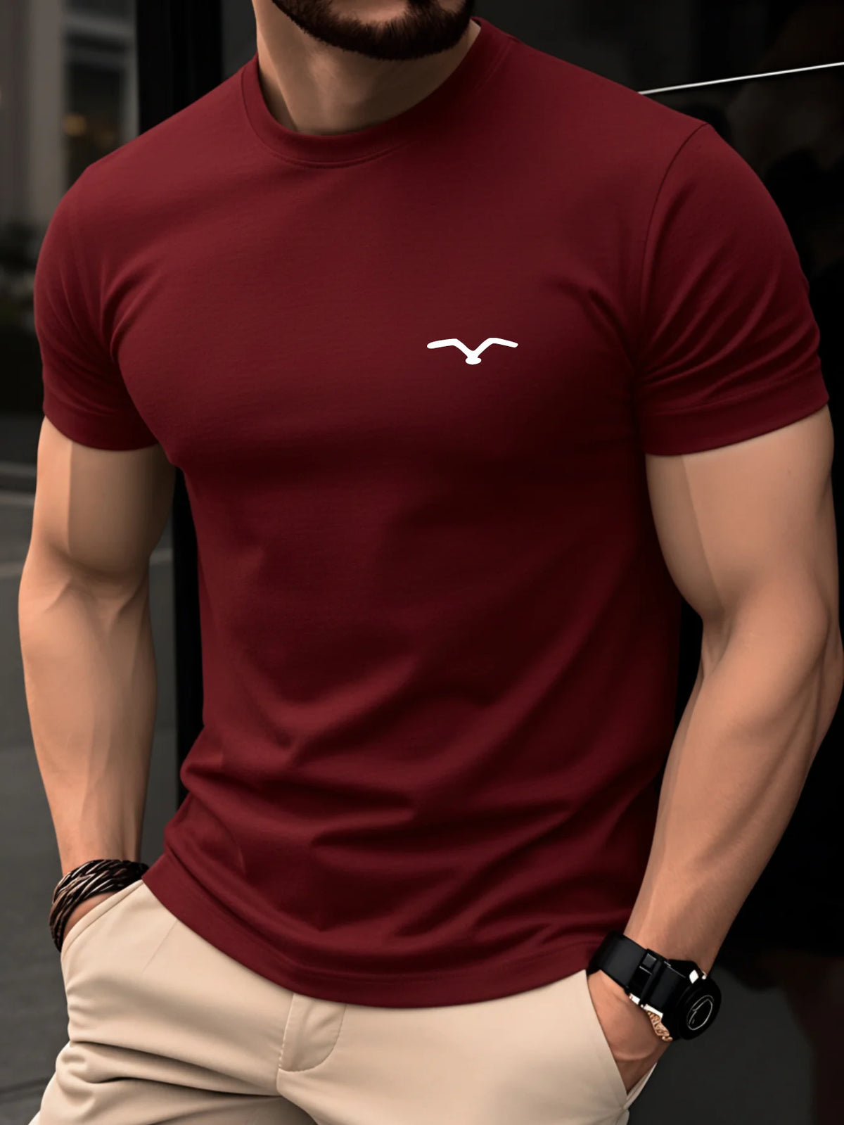 Mens 100% Pure Cotton Fashionable Casual Loose Cotton Fit T-Shirt