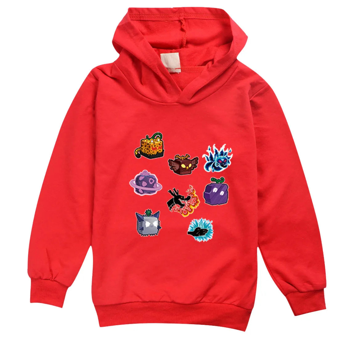 Blox Fruits Kids Hoodie Sweatshirt Toddler Boy Girl Spring Hooded Pullover Cartoon blox fruits Printed Long Sleeve Shirt Clothes