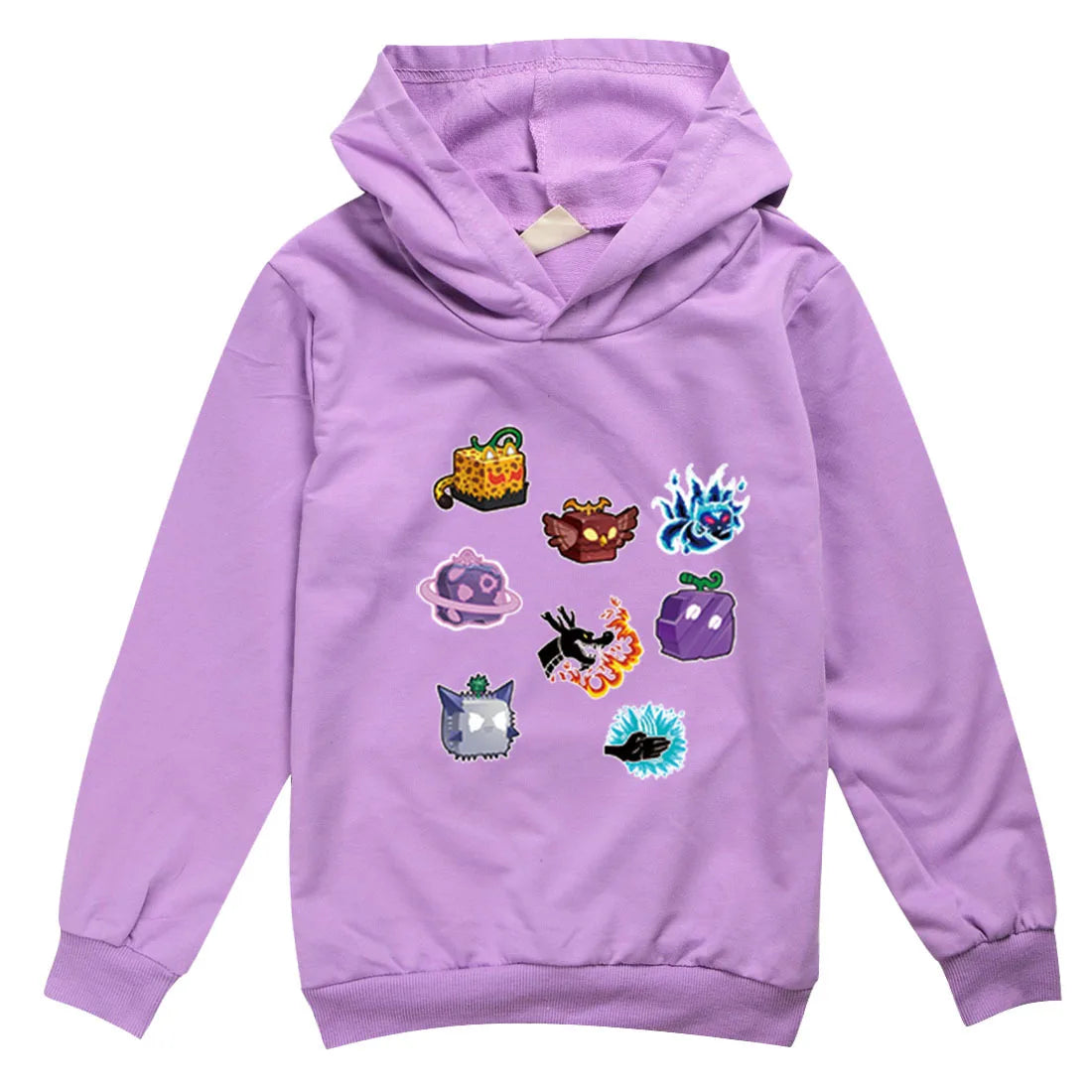 Blox Fruits Kids Hoodie Sweatshirt Toddler Boy Girl Spring Hooded Pullover Cartoon blox fruits Printed Long Sleeve Shirt Clothes