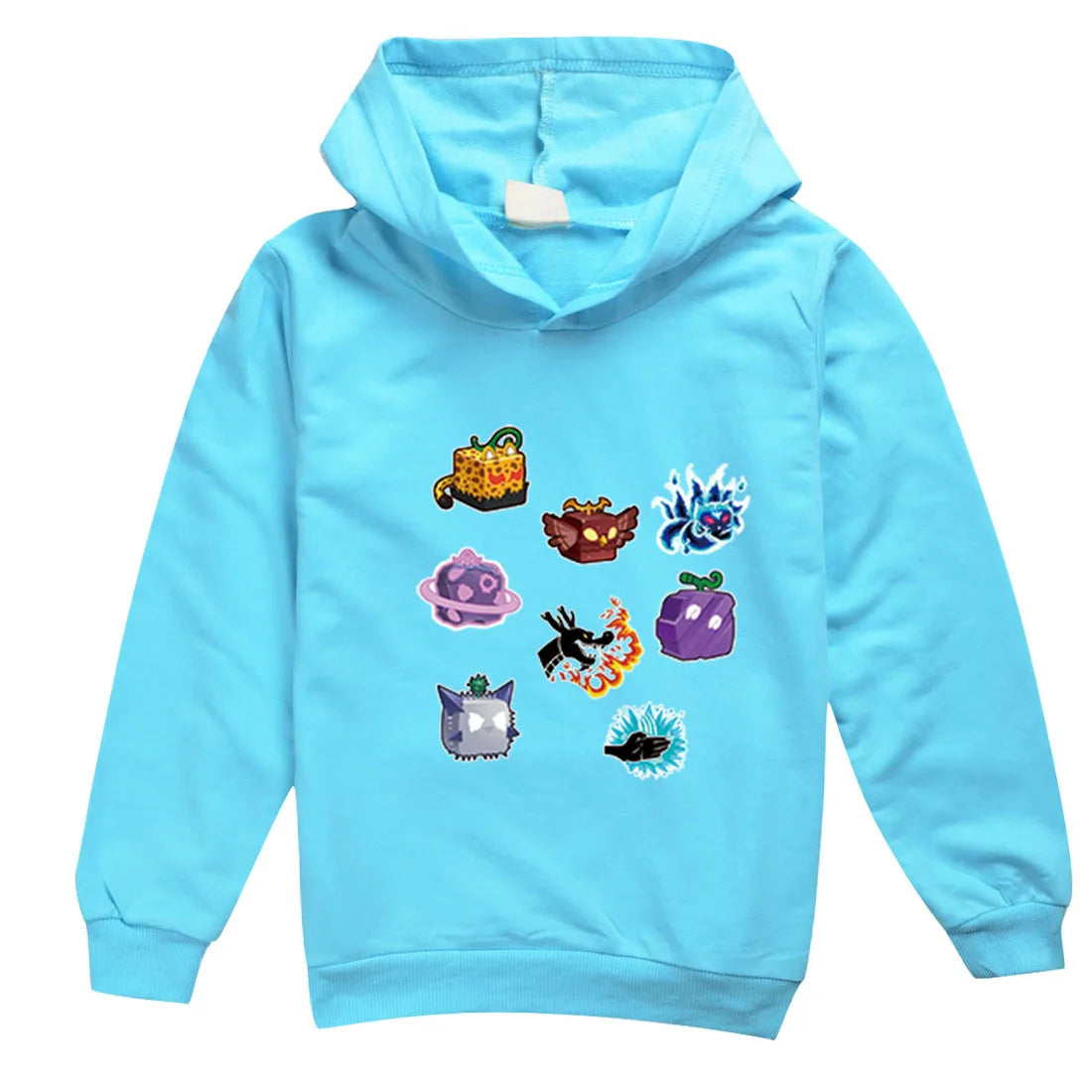 Blox Fruits Kids Hoodie Sweatshirt Toddler Boy Girl Spring Hooded Pullover Cartoon blox fruits Printed Long Sleeve Shirt Clothes