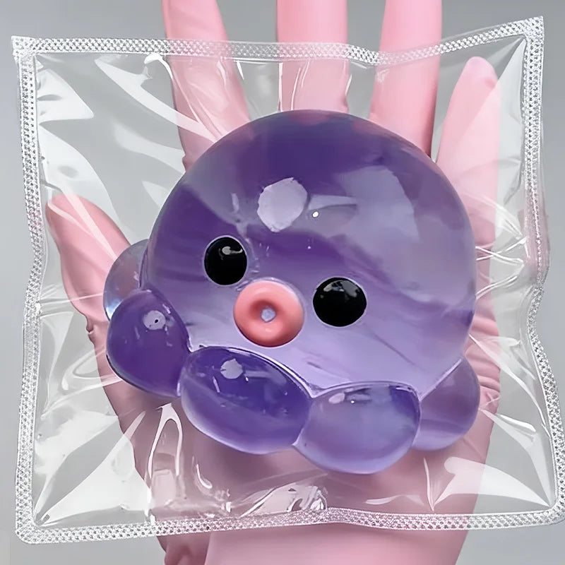 1Pcs Bubble Squid Taba Squishy Toy Muddy Slow Rebound Stress Relief Squeeze Toy for Kids Adults, Perfect for Party