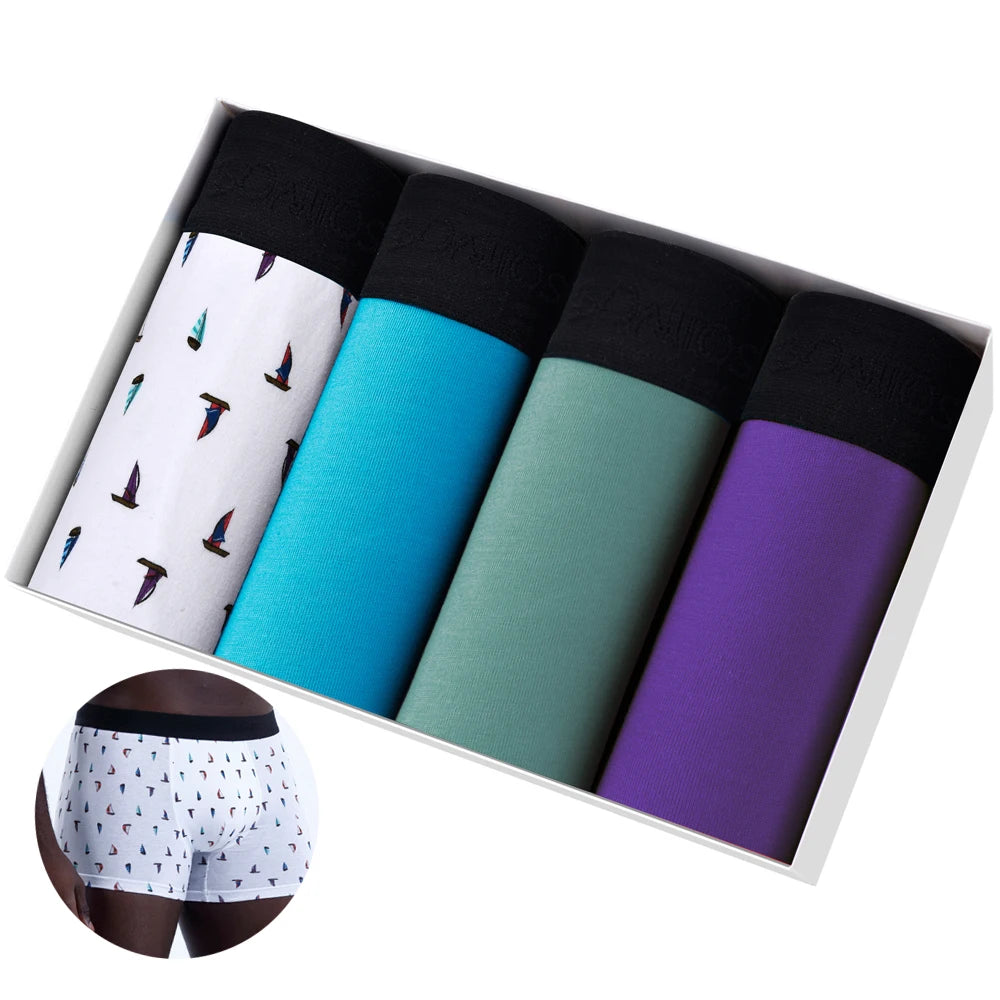 4pcs Cotton Boxer Shorts Soft Men's