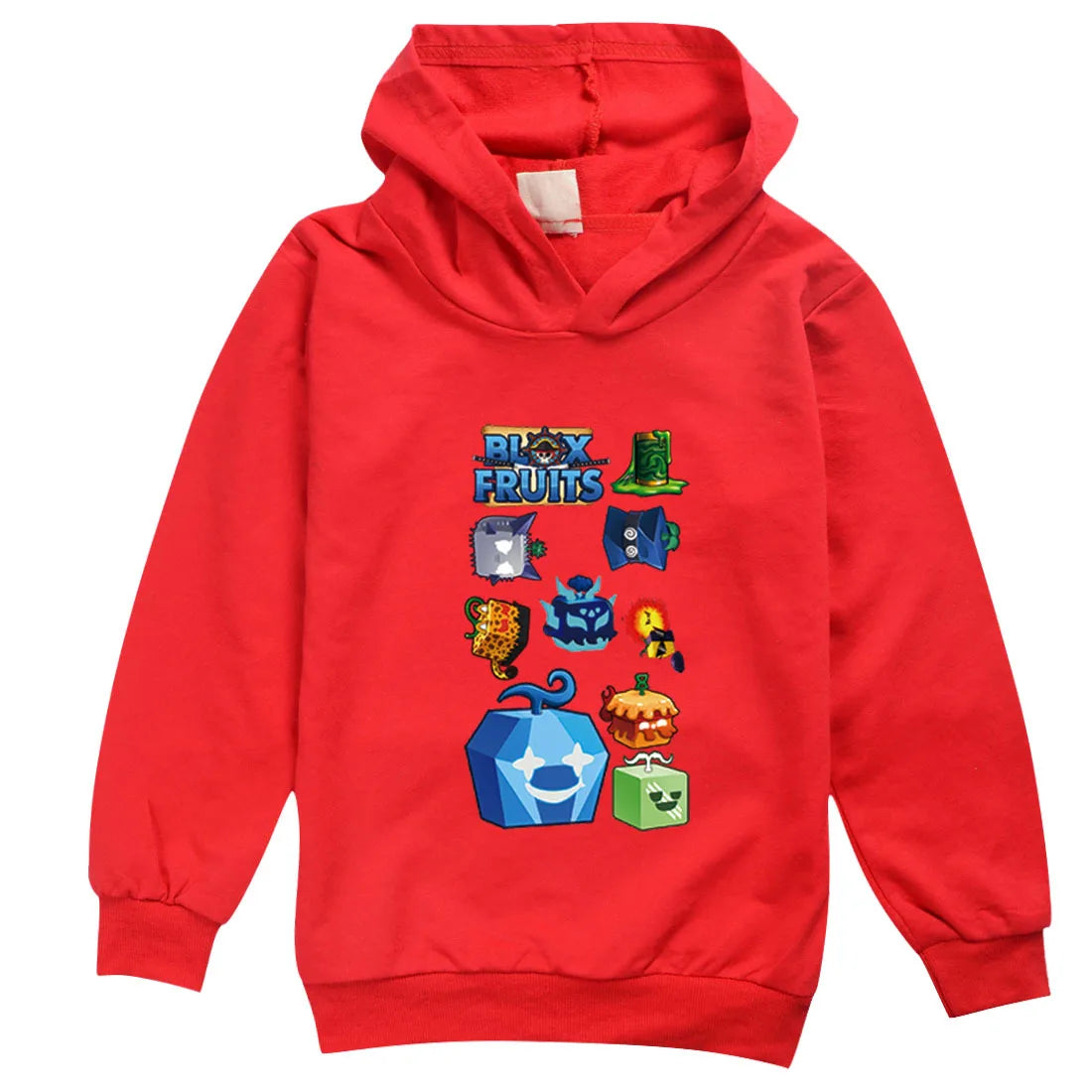 Blox Fruits Kids Hoodie Sweatshirt Toddler Boy Girl Spring Hooded Pullover Cartoon blox fruits Printed Long Sleeve Shirt Clothes