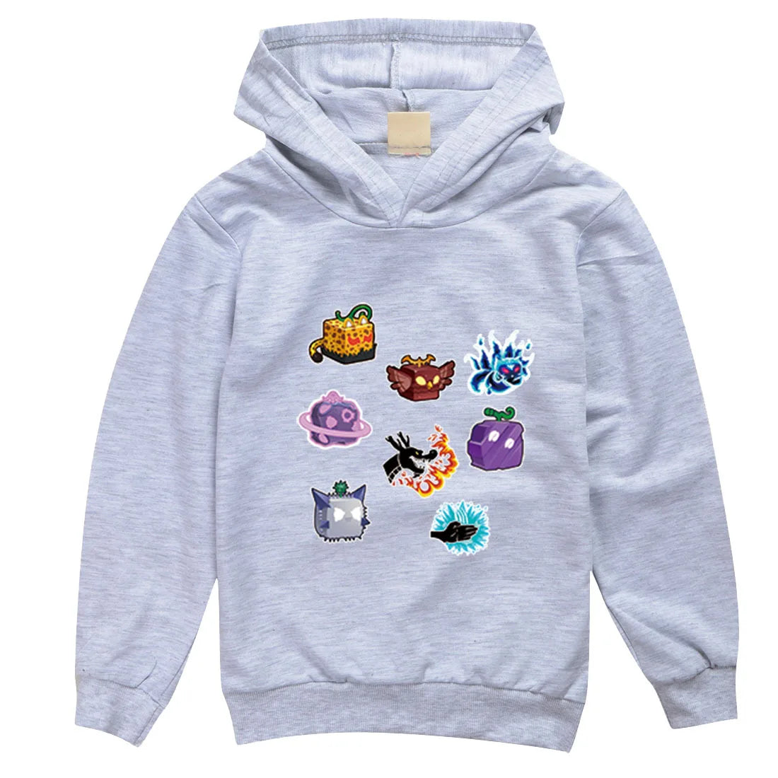 Blox Fruits Kids Hoodie Sweatshirt Toddler Boy Girl Spring Hooded Pullover Cartoon blox fruits Printed Long Sleeve Shirt Clothes