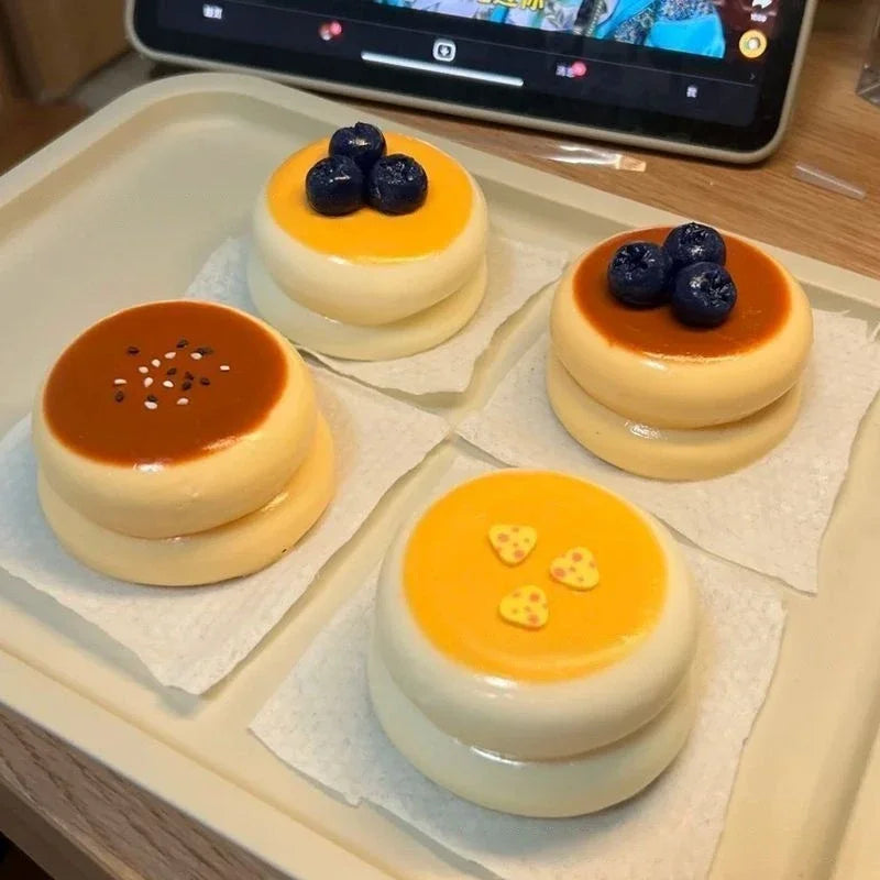 Taba Squishy Cream Blaster Cake Strawberry Blueberry Soufflé Sensory Fidget Toys Anxiety Relaxation Slow Rebound Squeeze Gifts