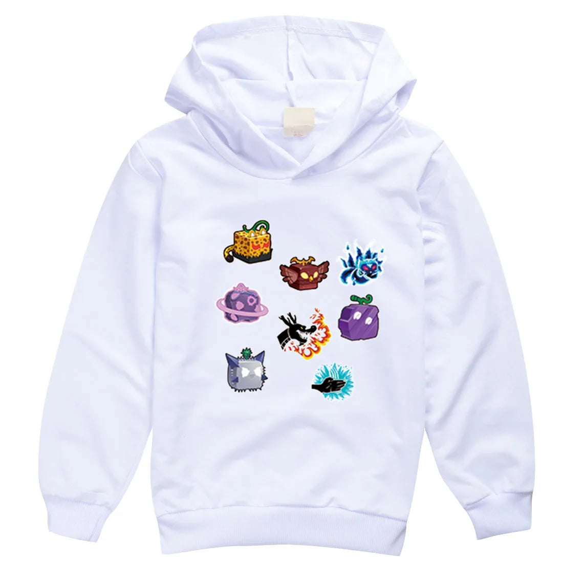 Blox Fruits Kids Hoodie Sweatshirt Toddler Boy Girl Spring Hooded Pullover Cartoon blox fruits Printed Long Sleeve Shirt Clothes