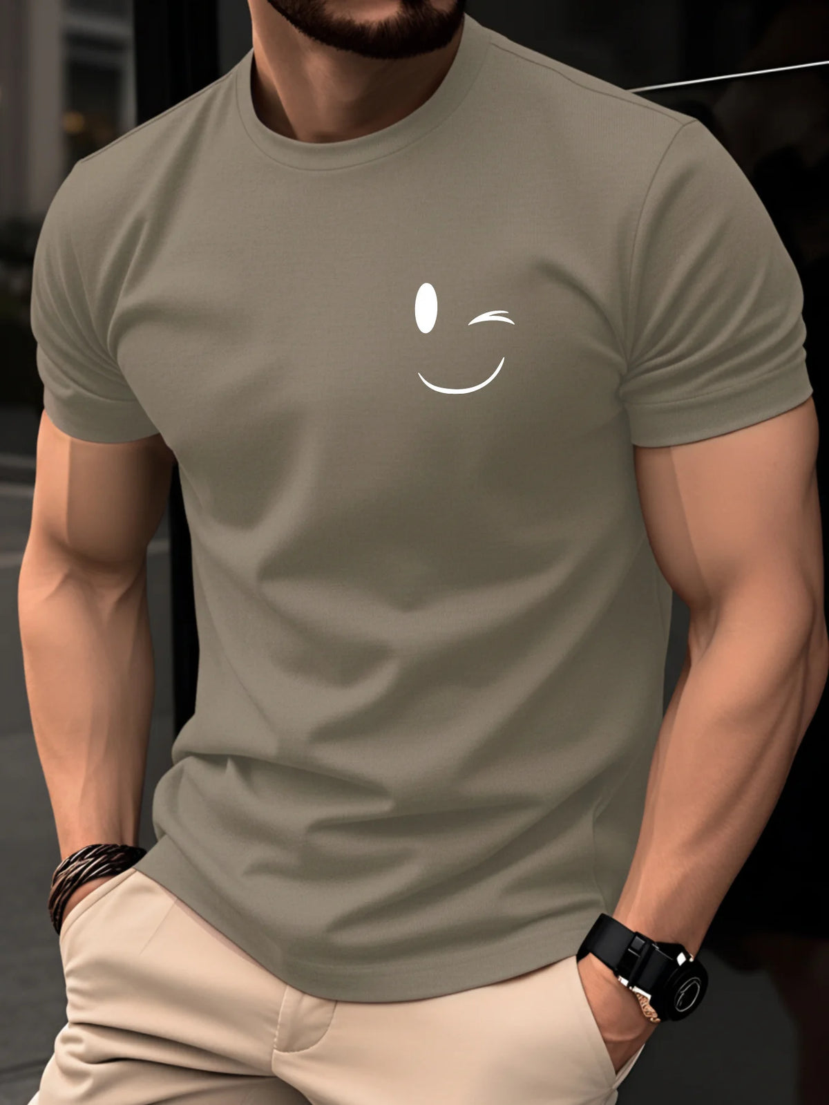 Mens 100% Pure Cotton Fashionable Casual Loose Cotton Fit T-Shirt