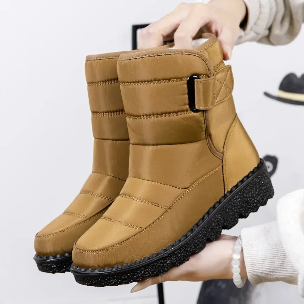 Waterproof Winter Boots for Women 2025 New Faux Fur Long Plush Snow Boots Woman Platform Shoes Warm Cotton Couples Ankle Boots