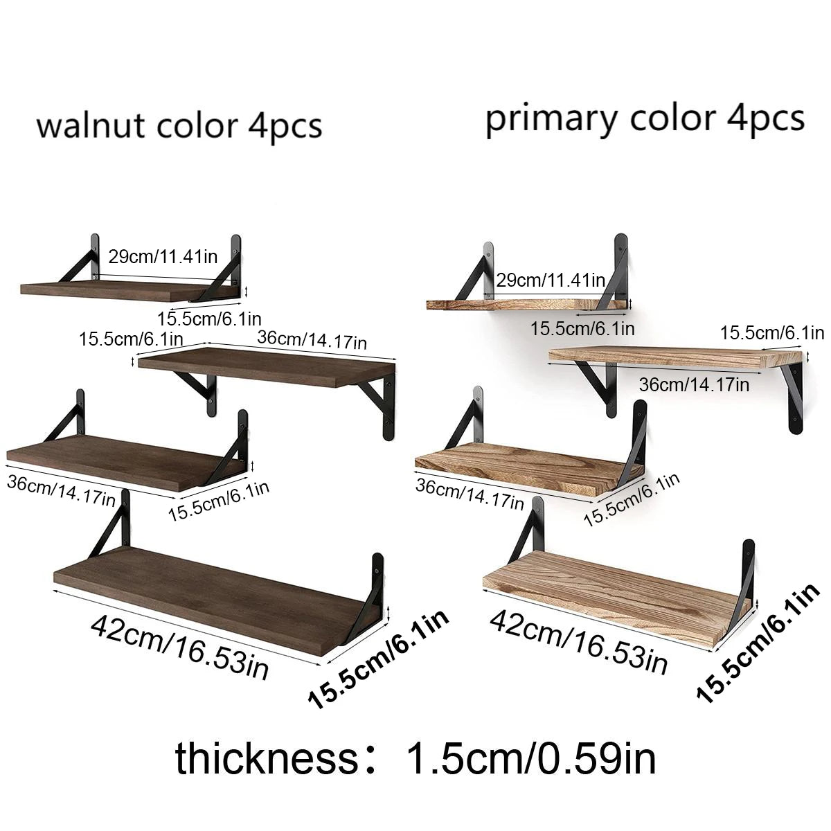 Floating Shelves for Wall,Bookshelves，Wall Mounted Wood Shelf for Living Room, Bathroom, Bedroom, Kitchen, Home Decor