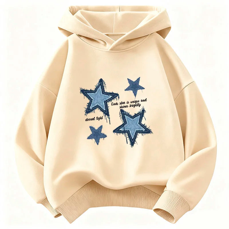 Streetwear Star Printed Hoodie Children's Sweatshirt Cute Hip Hop Hoody for Boys Girls Autumn Winter Casual Hoodies