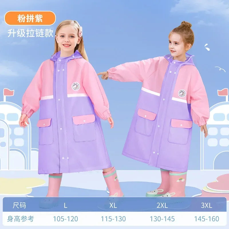 Kids Rain Coat Children's Raincoat College Style Kindergarten School Primary School Full Body Waterproof Children's Raincoat