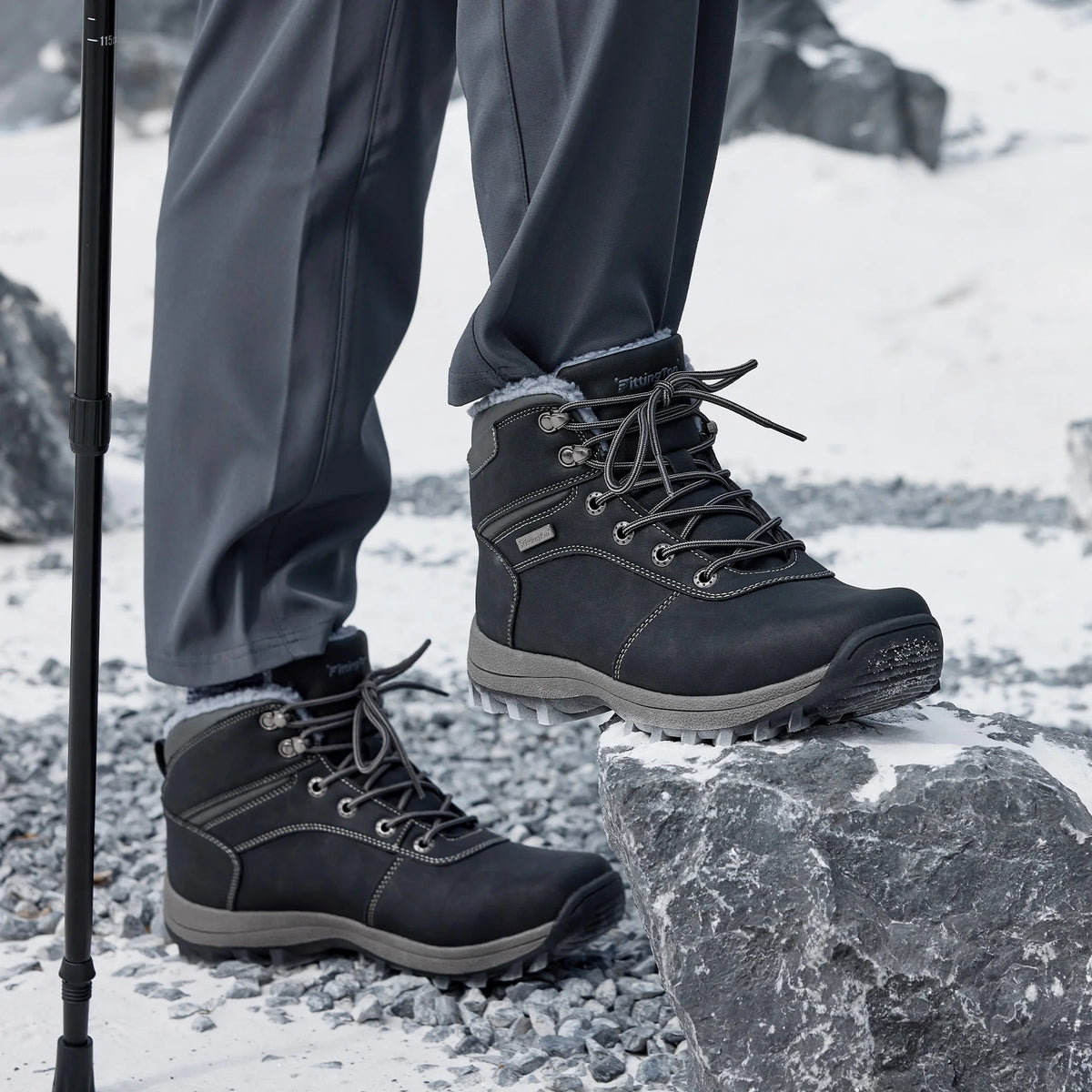 Winter Snow Boots For Men -25℃ Tick Warm Anti-Slip Lightweight Comfortable Warmth Fur Lining Ankle Boots Outdoor Winter Shoes