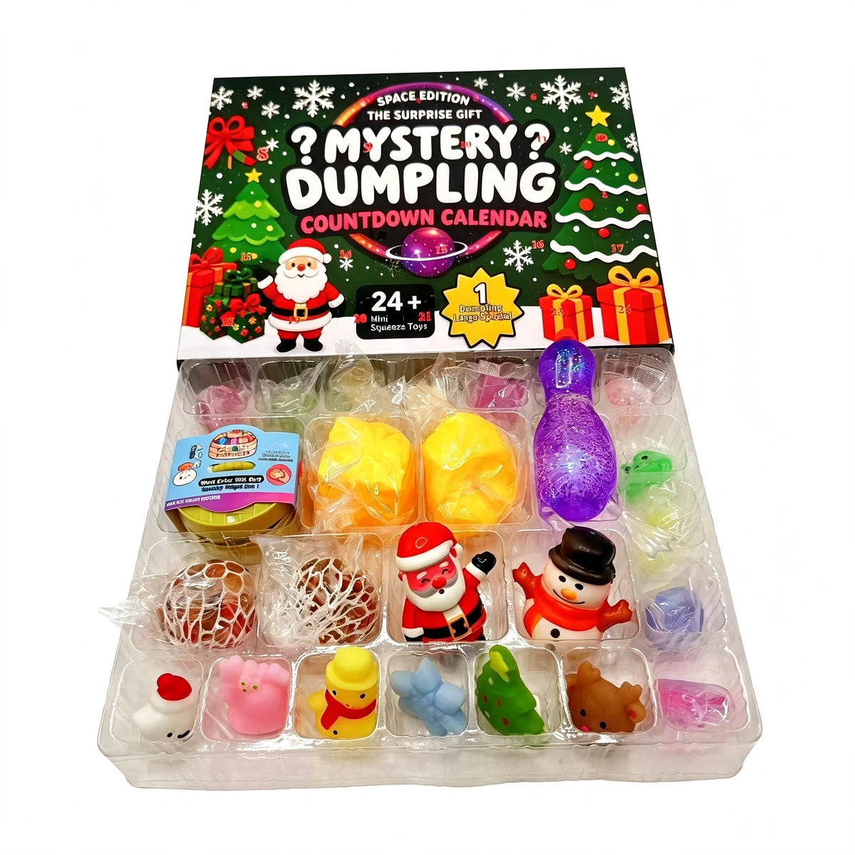 Surprise Squishy Blind Box, Needoh Advent Calendar, 24 Days Countdown Stress Relief Fidget Toys, New Year Advent Calendar Gift