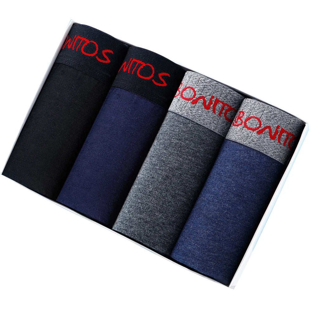 4pcs Cotton Boxer Shorts Soft Men's