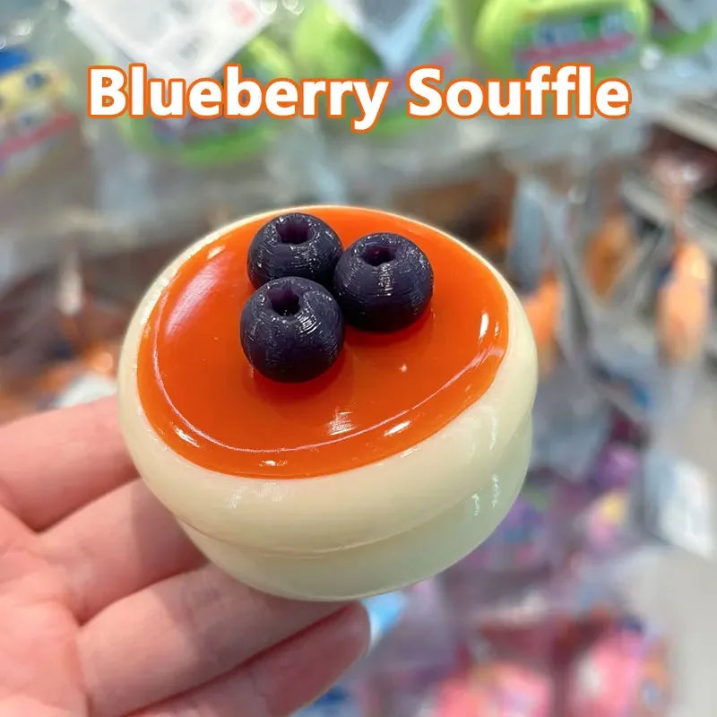 Taba Squishy Cream Blaster Cake Strawberry Blueberry Soufflé Sensory Fidget Toys Anxiety Relaxation Slow Rebound Squeeze Gifts