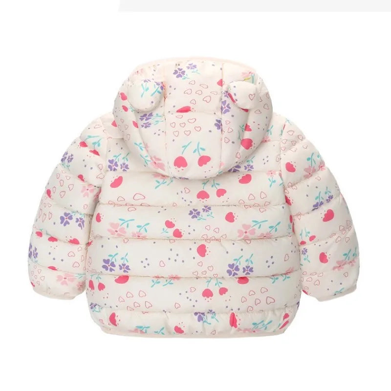 Dinosaur Coats Kids Girls Boys Hooded Lightweight Jacket Autumn Winter Warm Baby Cartoon Christmas Outerwear For 0-5 Years