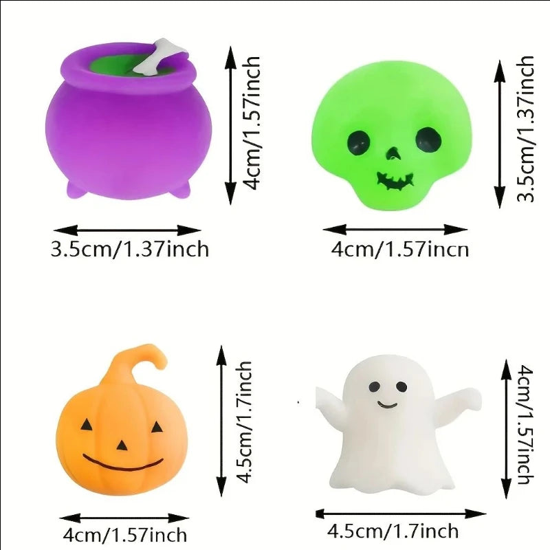 20pcs Halloween Party Favors Halloween Treat Bag Gifts Kawaii Squishies Mochi Squishy Toy Bulk Birthday Gifts Cute Cartoon Pinch