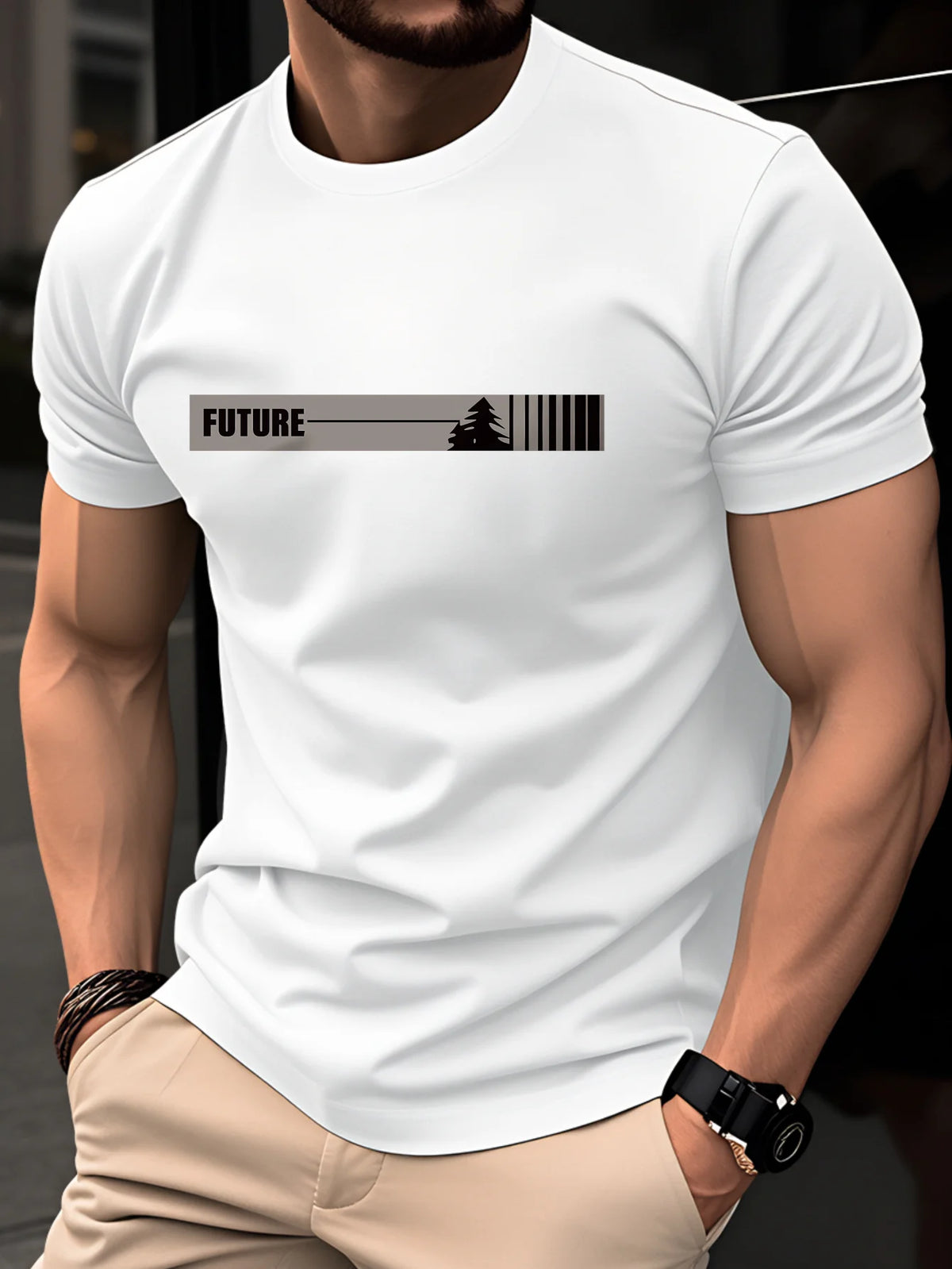Mens 100% Pure Cotton Fashionable Casual Loose Cotton Fit T-Shirt